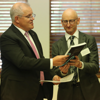Australian Prime Minister Scott Morrison and Prof Stephen Church Community Restoration Project.png